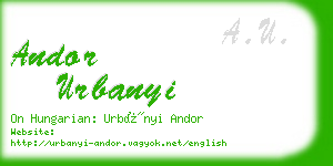 andor urbanyi business card